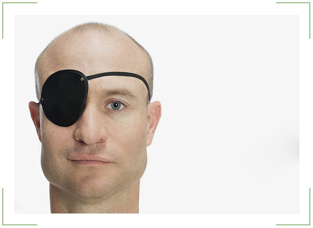 Бінокулярна пов'язка на очі (правий, лівий або обидва) як називається